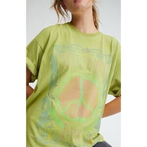 ROCK FLEETWOOD MAC T-SHIRT - Sz M/L UNISEX LIVE in CONCERT Beige LOGO Distressed